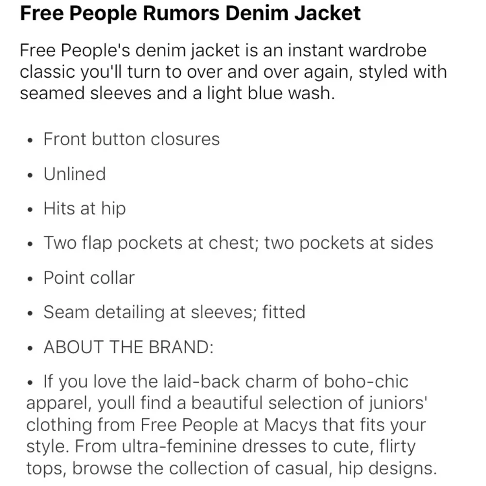Free people denim jacket